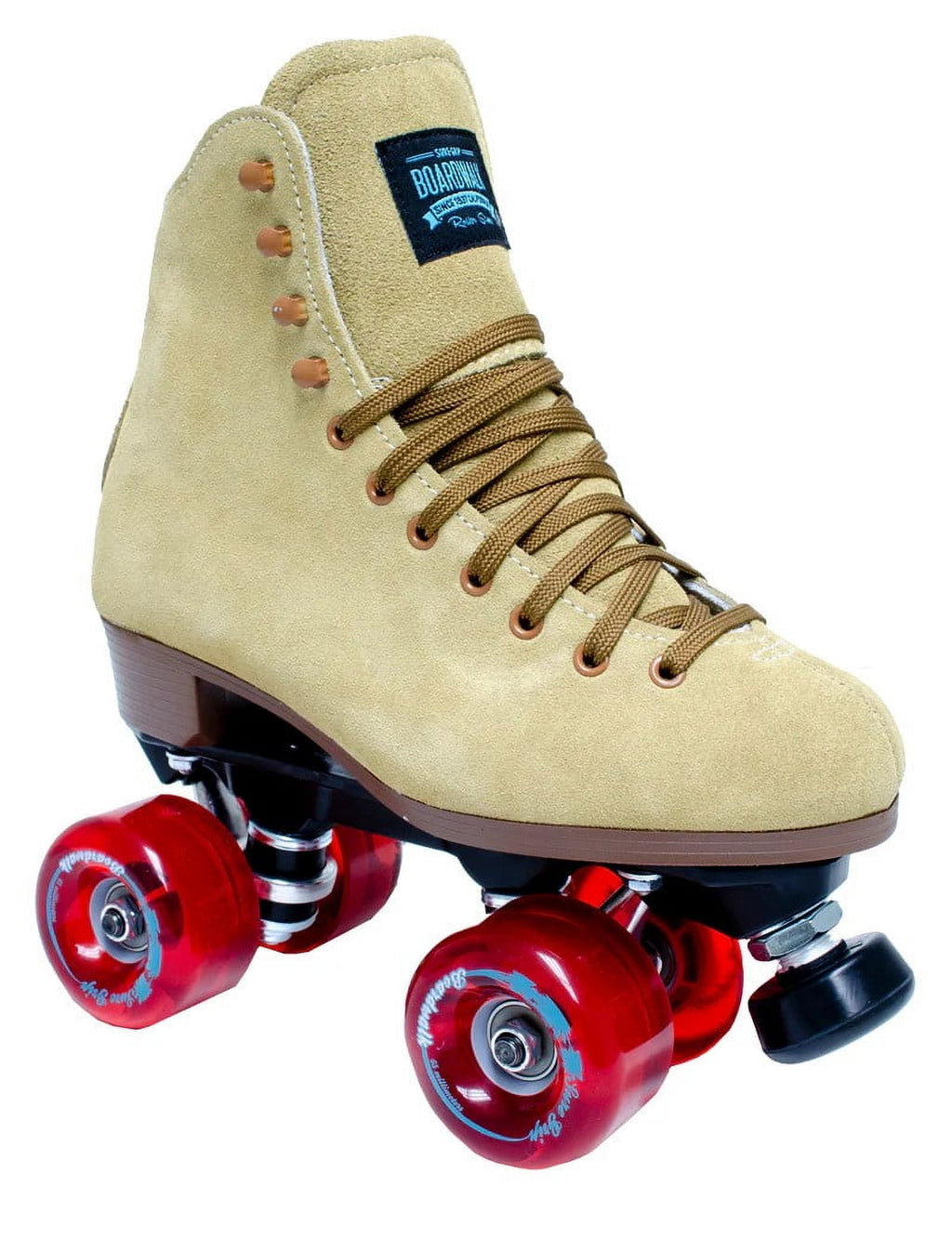 Sure Grip Quad Outdoor Skates - Boardwalk Tan Retro (Mens 15, Pink wheels)