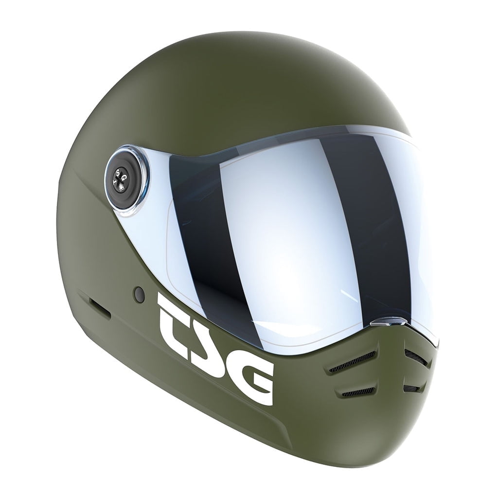 TSG Pass 2.0 Full Face Helmet w/Bonus Visor, Downhill Skateboarding, Satin Black