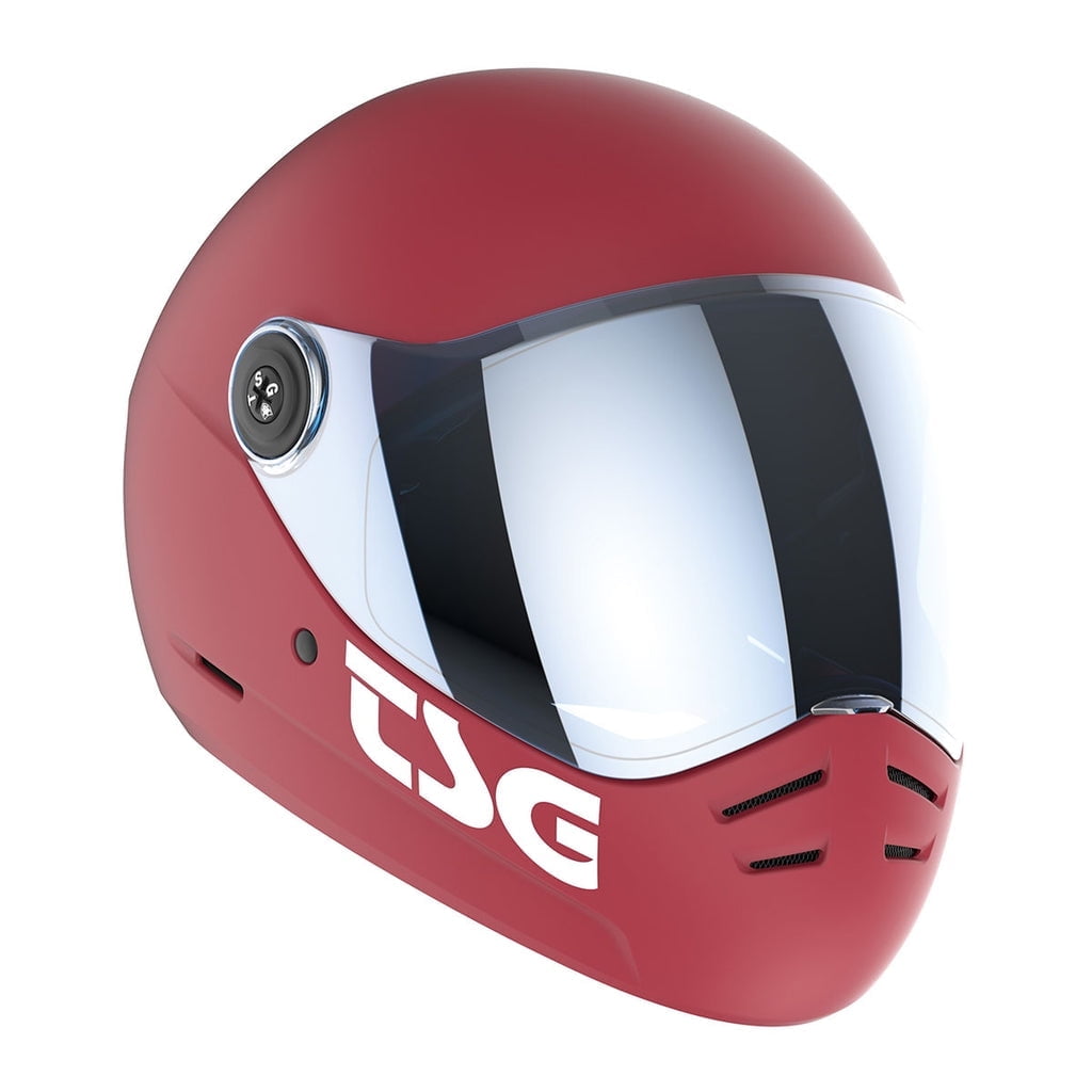 TSG Pass 2.0 Full Face Helmet w/Bonus Visor, Downhill Skateboarding, Satin Black