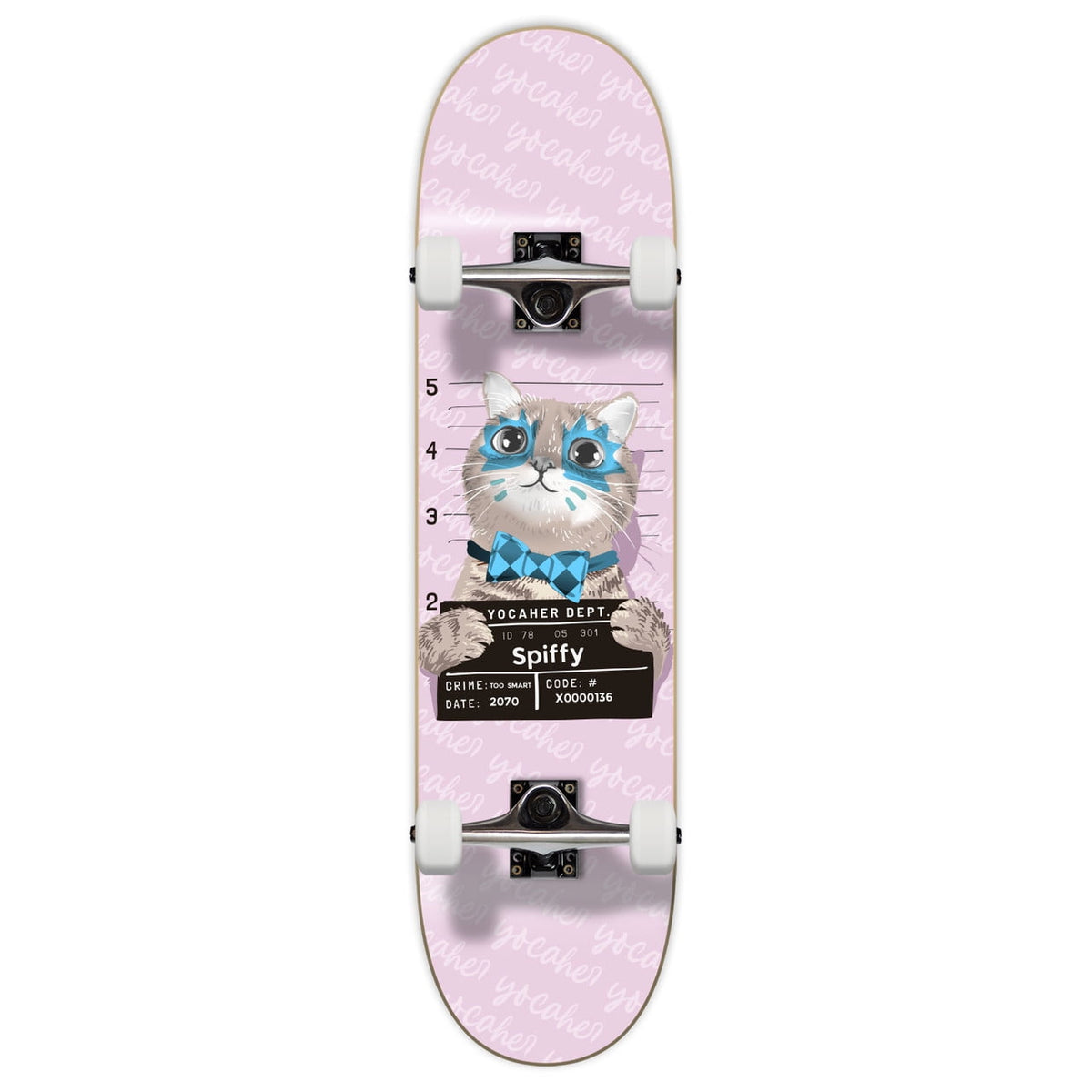 Yocaher Assembled Skateboard 31" x 7.75" Pro Canadian Maple Skate Deck, Premium Grip Tape, ABEC-9 Bearing, 54mm skateboards wheels for all level tricks (Rockstar Kitty Cat - Pink Spiffy)