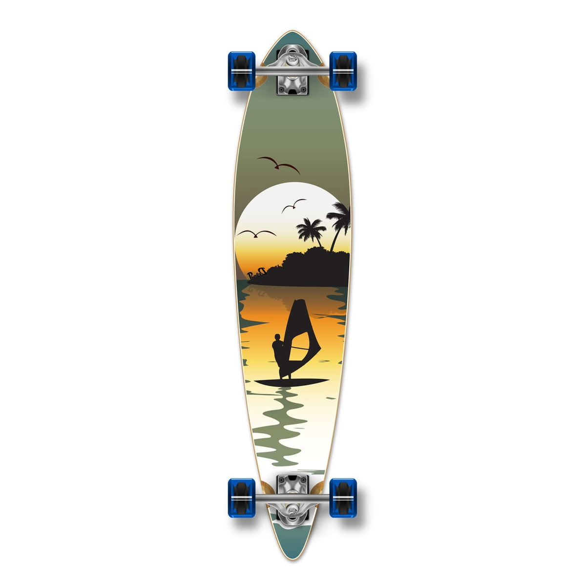 Yocaher Pintail Longboard Skateboards 40" x 9" Complete w/Premium 80A Grip Tape Aluminum Truck ABEC-9 Bearing 71mm Longboard Skateboard Wheels - Surfer