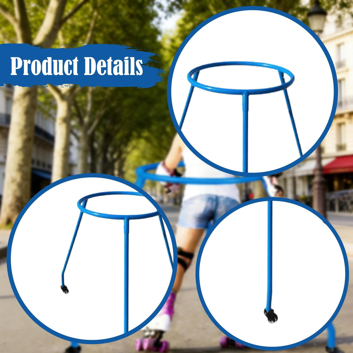 GARENDE Roller Skate Trainer for Kids Toddler Fittings for Beginner Sturdy Accessory Blue M