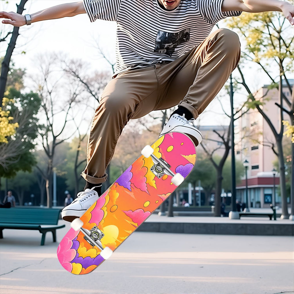 Complete Skateboard Golden Retriever Dog Portrait 31 Inch 7-Ply Maple Skateboard with PU Wheels and Aluminum Trucks, Ready-to-Ride Skateboard for Beginners, Teens and Adults