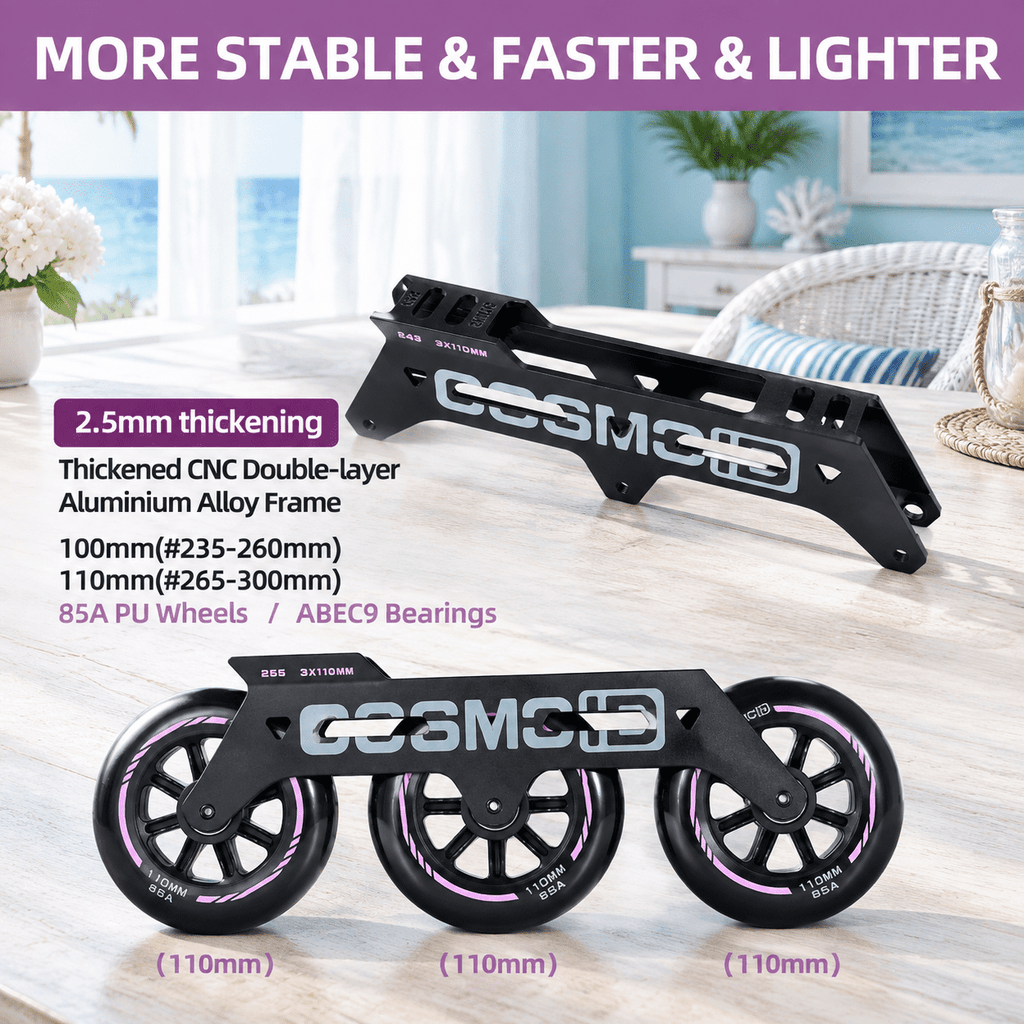 Adult Inline Skates, 3-Wheel High Performance Roller Skates for Men and Women, Size USM13.5-14.5/USL14.5-15.5