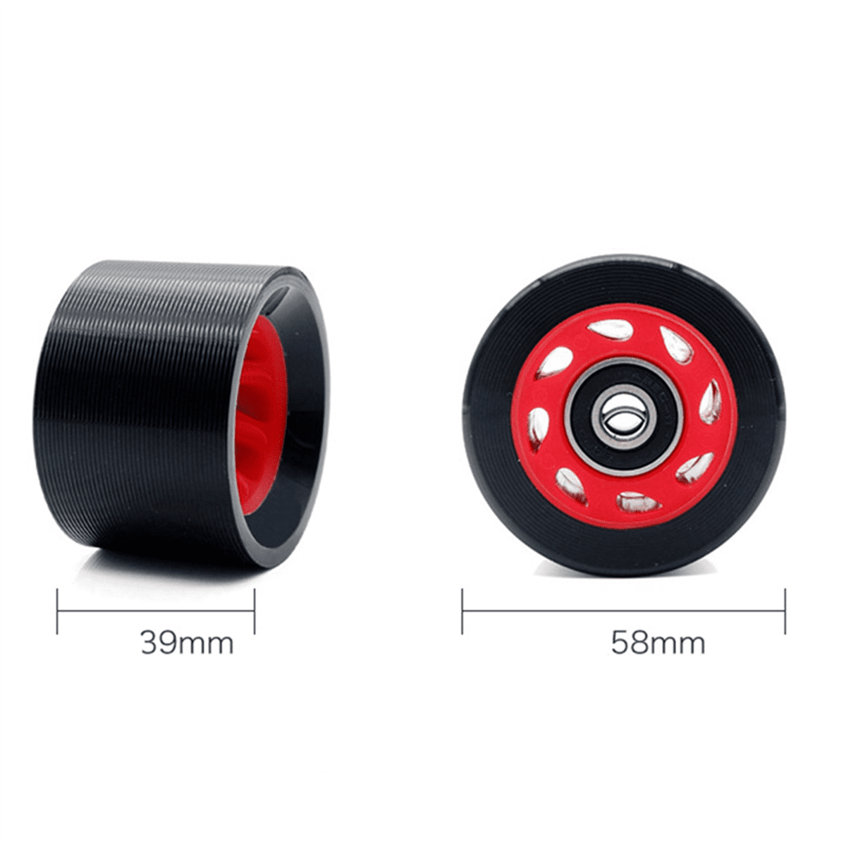 48Pack 95A 58mmx39mm,Indoor Quad Roller Skate Wheels,PU Wear- Wheels Double-Row Roller Skates Accessories