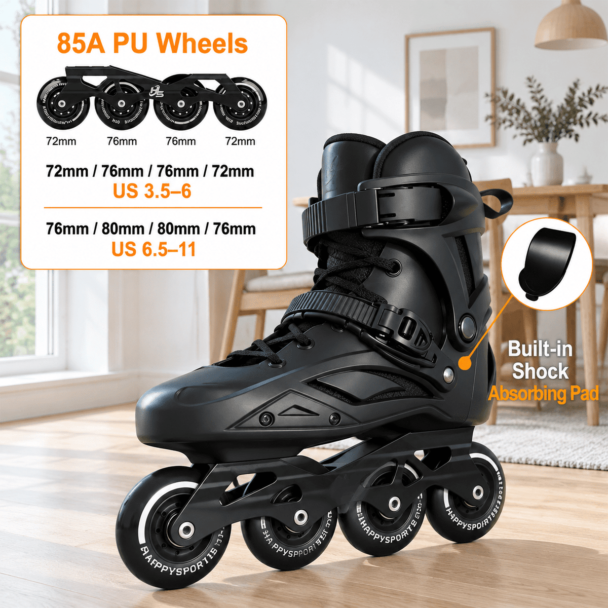 Unbranded Inline Skates Men3.5-4/Women4.5-5 Performance Roller Fitness
