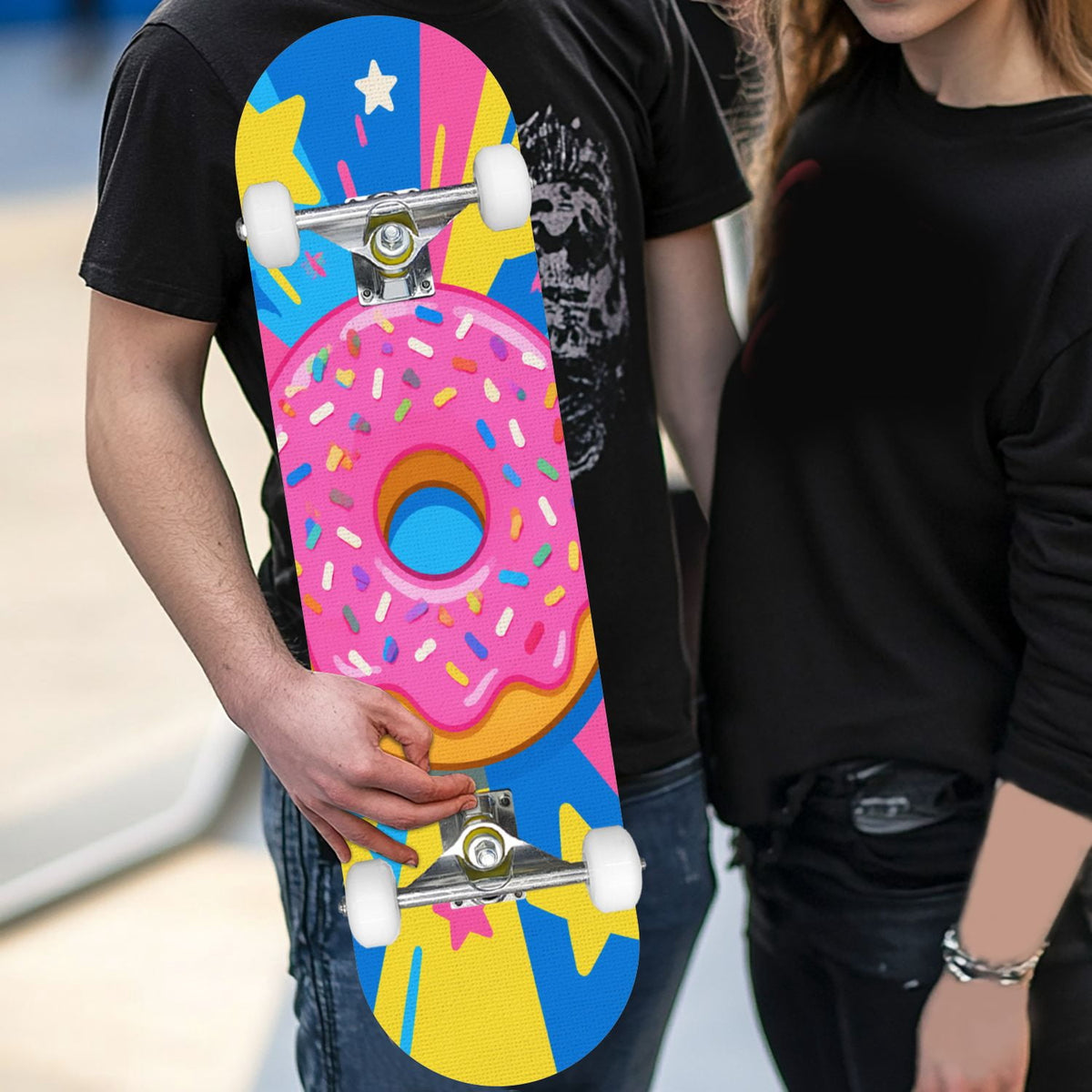 Complete Skateboard Vibrant Comic Eye 31 Inch 7-Ply Maple Skateboard with PU Wheels and Aluminum Trucks, Ready-to-Ride Skateboard for Beginners, Teens and Adults