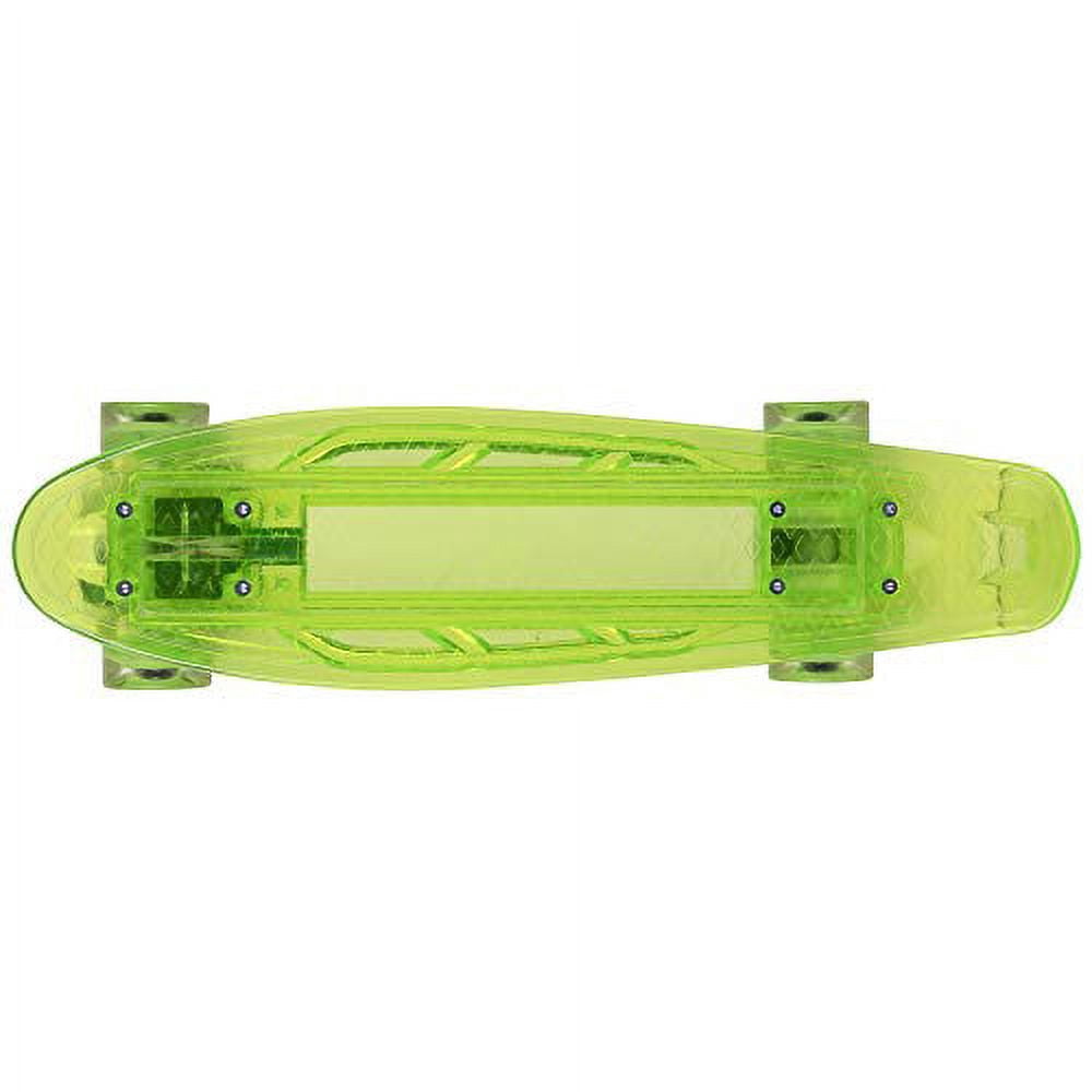 Rekon 22" Complete LED Light Up Mini Cruiser Skateboard (Clear Green)