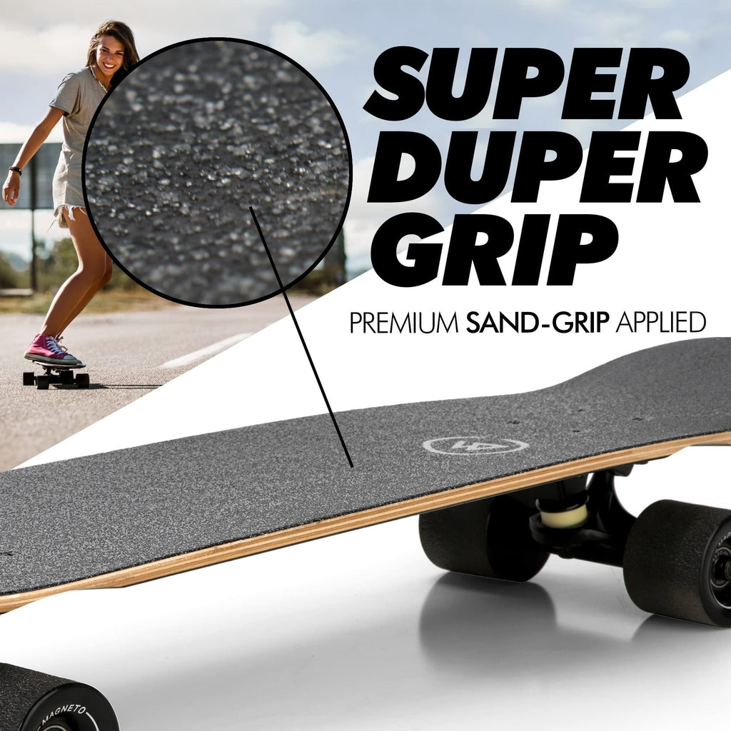 Magneto Cruiser Skateboard - Portable Adult Cruiser Board & Double Kicktail Deck - Kids 6-8 Skateboard with Tiki Style - 27.5 x 7.5 in Deck, 7-Ply Canadian Maple