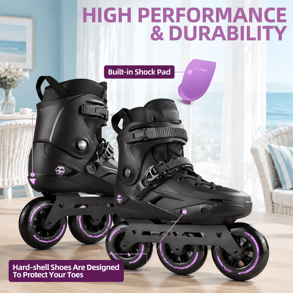 Adult Inline Skates, 3-Wheel High Performance Roller Skates for Men and Women, Size USM13.5-14.5/USL14.5-15.5