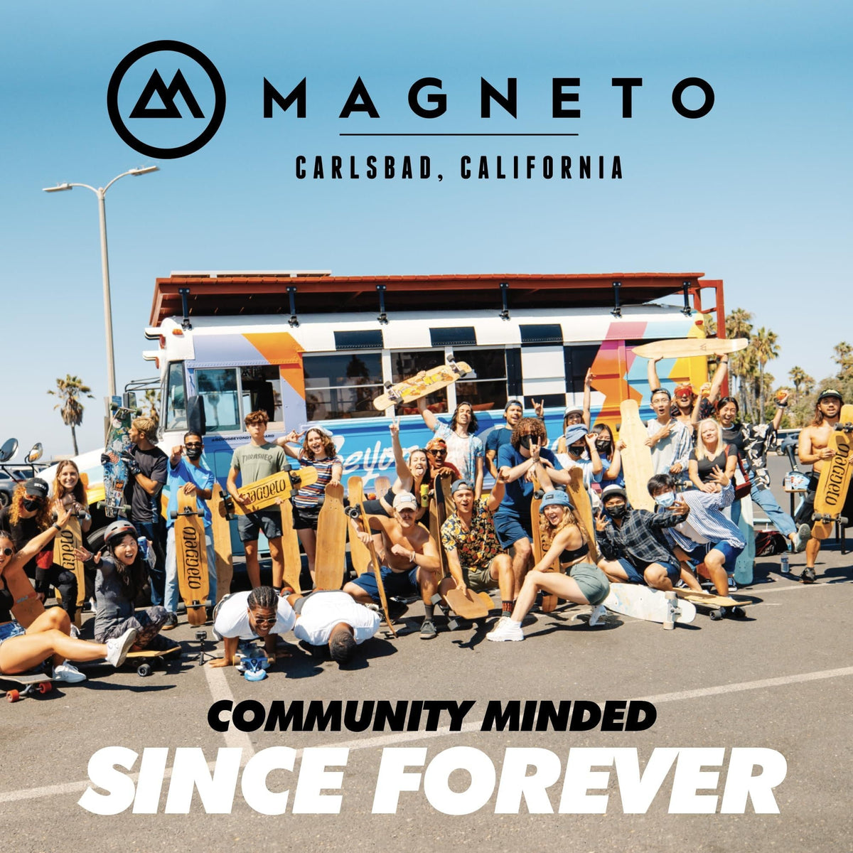 Magneto 44 inch Kicktail Cruiser Longboard Skateboard | Bamboo and Hard Maple Deck | Made for Adults, Teens, and Kids (Blue)