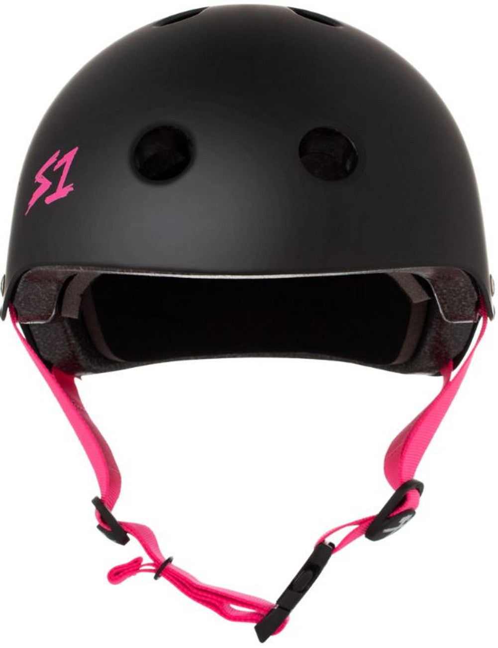 S1 Lifer Helmet - Black Matte w/ Pink Straps