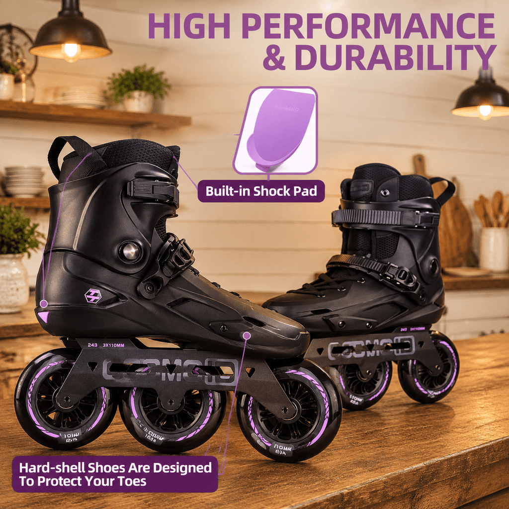 Adult Inline Skates, 3-Wheel High Performance Roller Skates for Men and Women, Size USM13.5-14.5/USL14.5-15.5