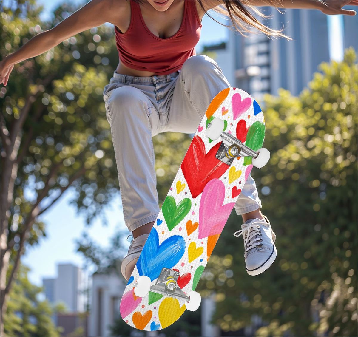Complete Skateboard Colorful Splash Art Headphones 31 Inch 7-Ply Maple Skateboard with PU Wheels and Aluminum Trucks, Ready-to-Ride Skateboard for Beginners, Teens and Adults