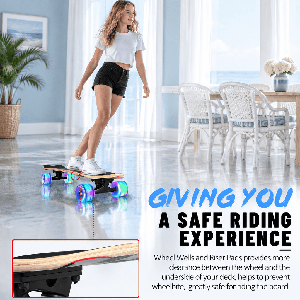 Rainbow 27 x 8 Inch Complete Cruiser Skateboard for Teens Adults Beginners