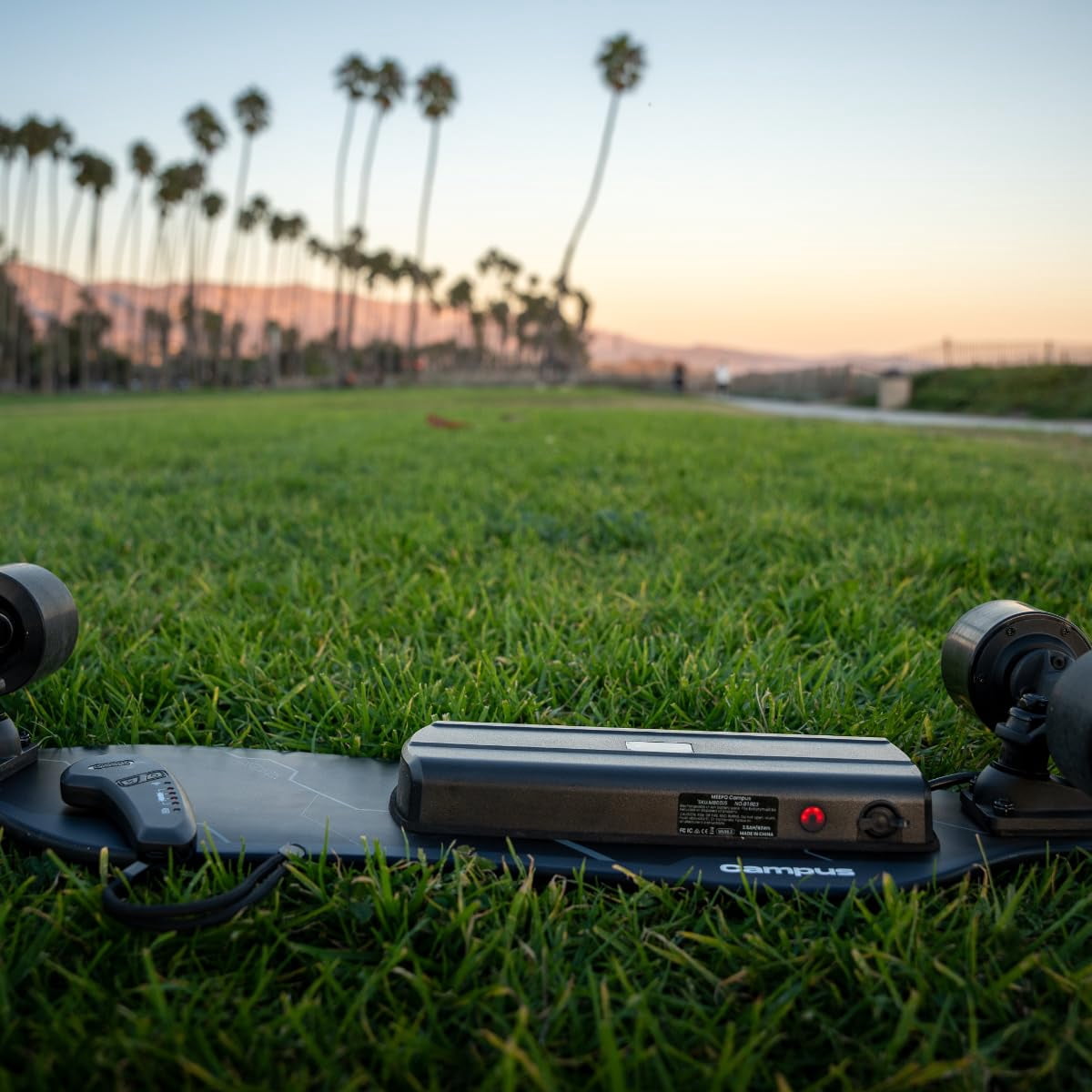 MEEPO Campus Electric Skateboard with Remote, 26.7 in Compact 7-Ply Maple E-Skateboard, Up to 16 MPH, 8–10 Mile Range, 4 Speed Modes, Smooth Braking, Carry Handle, for Teens & Beginners