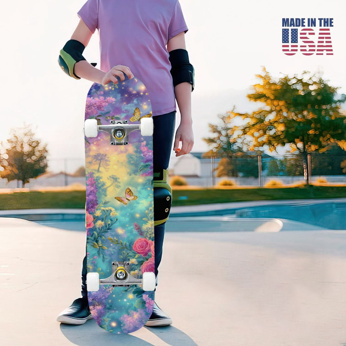 31"x8" Complete Skateboards for Beginners,Barn Windmill Artwork Rustic Barn Wood Farm Windmill Double Kick 7 Ply Canadian Maple Deck Skateboard with Wheels, Gifts for Kids Teens