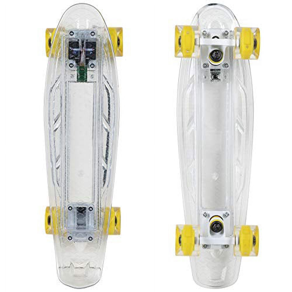 Rekon 22" Complete LED Light Up Mini Cruiser Skateboard (Clear Green)