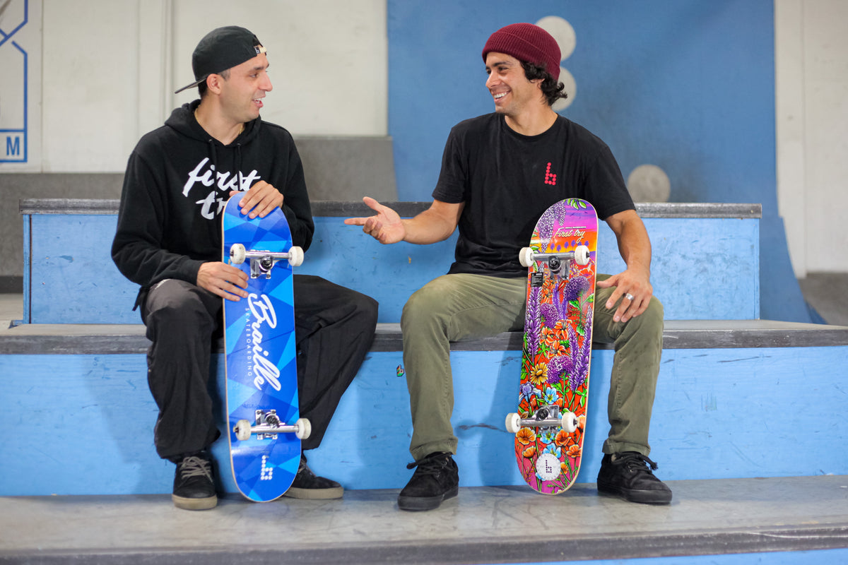 Braille Skateboarding - Multicolor, 31 In. x 7.75 In. Complete Skateboard, with 7-Ply Maple Deck and Abec-7 Bearings