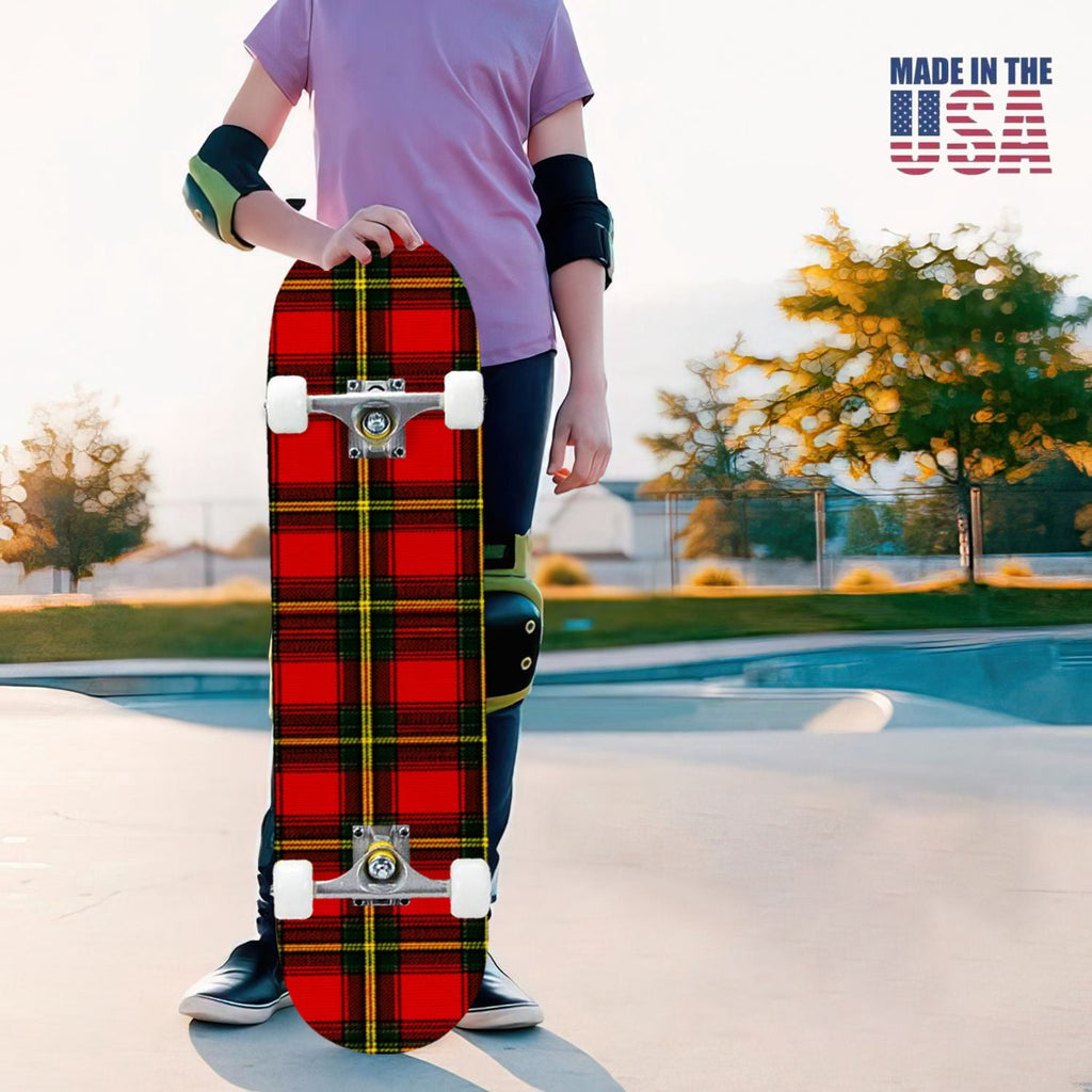 31"x8" Complete Skateboards for Beginners, White Birch Tree Bark Natural Knots Horizontal Lines Double Kick 7 Ply Canadian Maple Deck Skateboard with Wheels, Gifts for Kids Teens