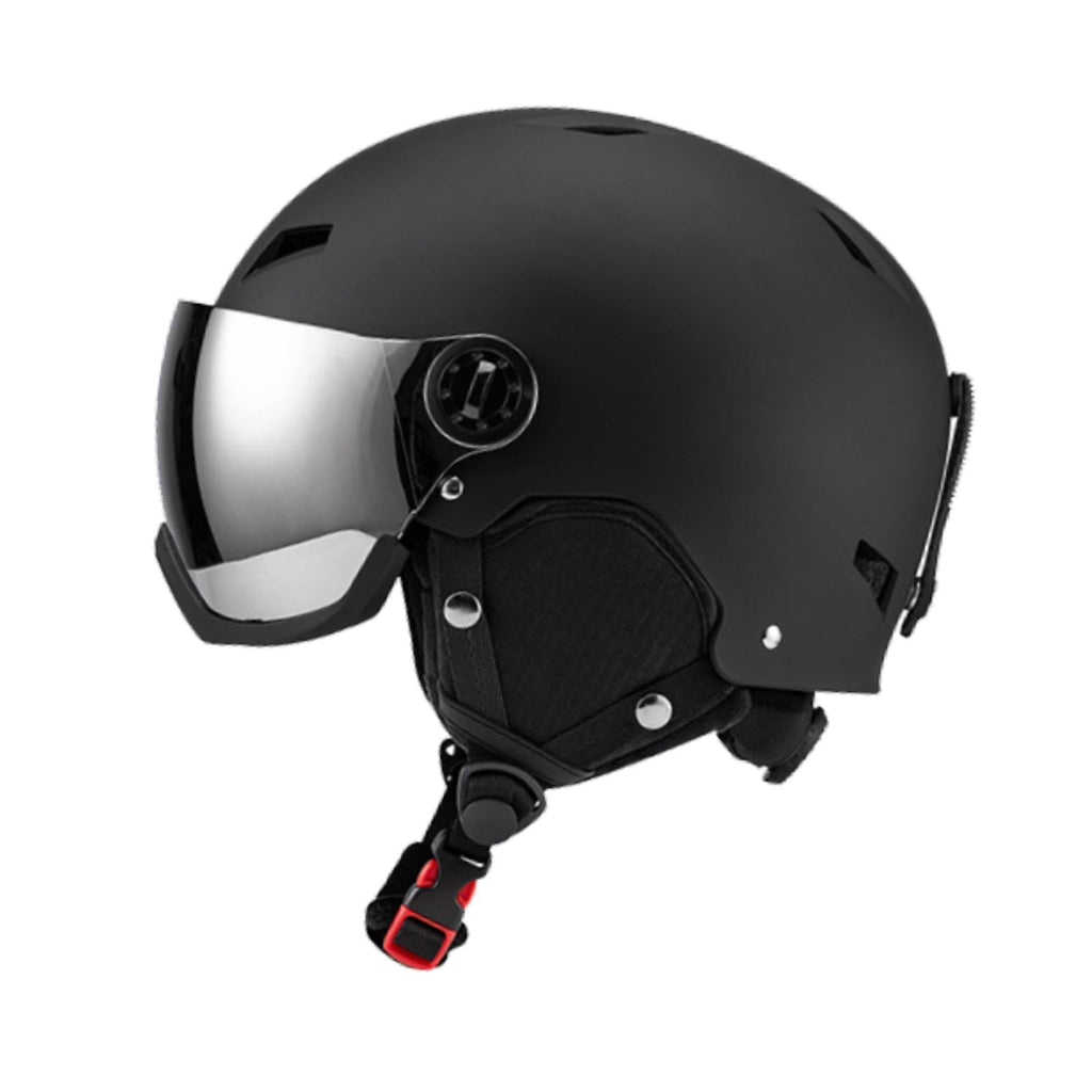 figatia Snowboard Helmet Ski Helmet with Goggles Headgear with Ski Goggles Ear Cover Warm Shockproof Windproof Snow Helmet Ski Helmet L Dark Grey