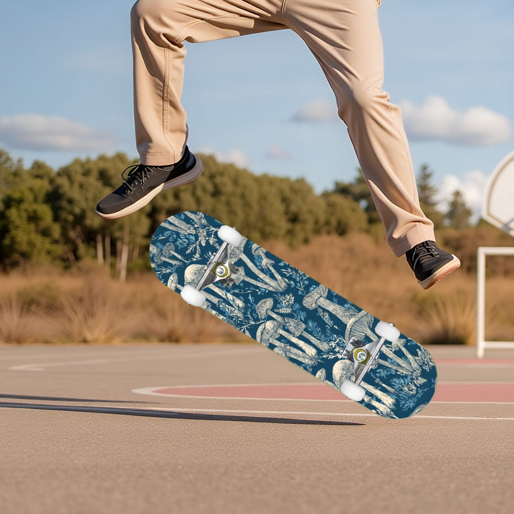 Western Cowboy Horses Desert Landscape 31" x 8" Complete Skateboard, 7-Ply Canadian Maple Double Kick Trick Board for Kids and Beginners Adult Gifts
