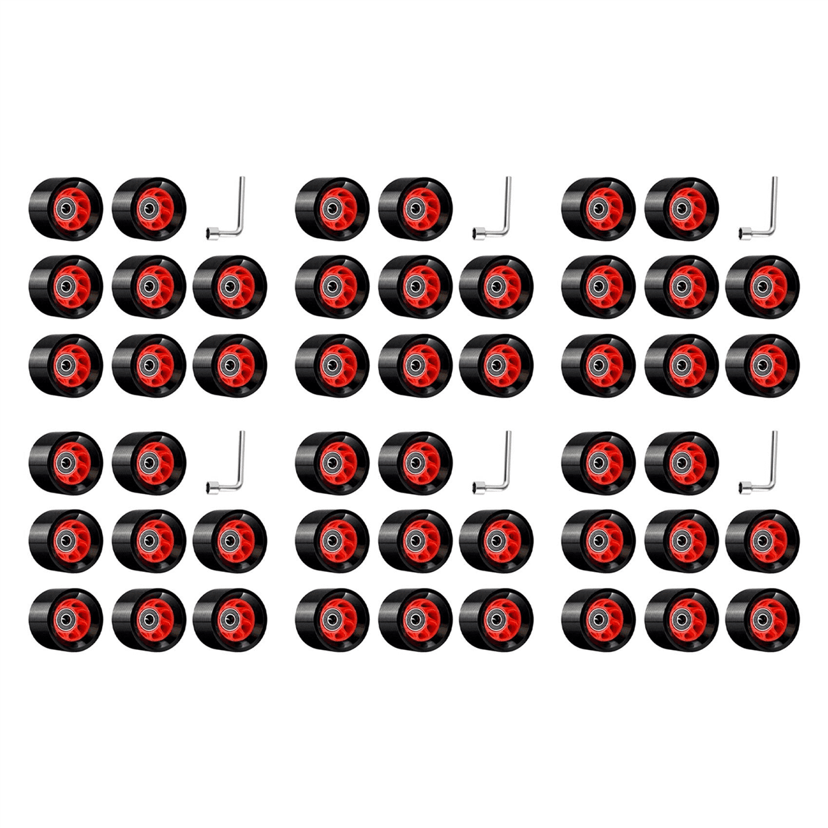 48Pack 95A 58mmx39mm,Indoor Quad Roller Skate Wheels,PU Wear- Wheels Double-Row Roller Skates Accessories
