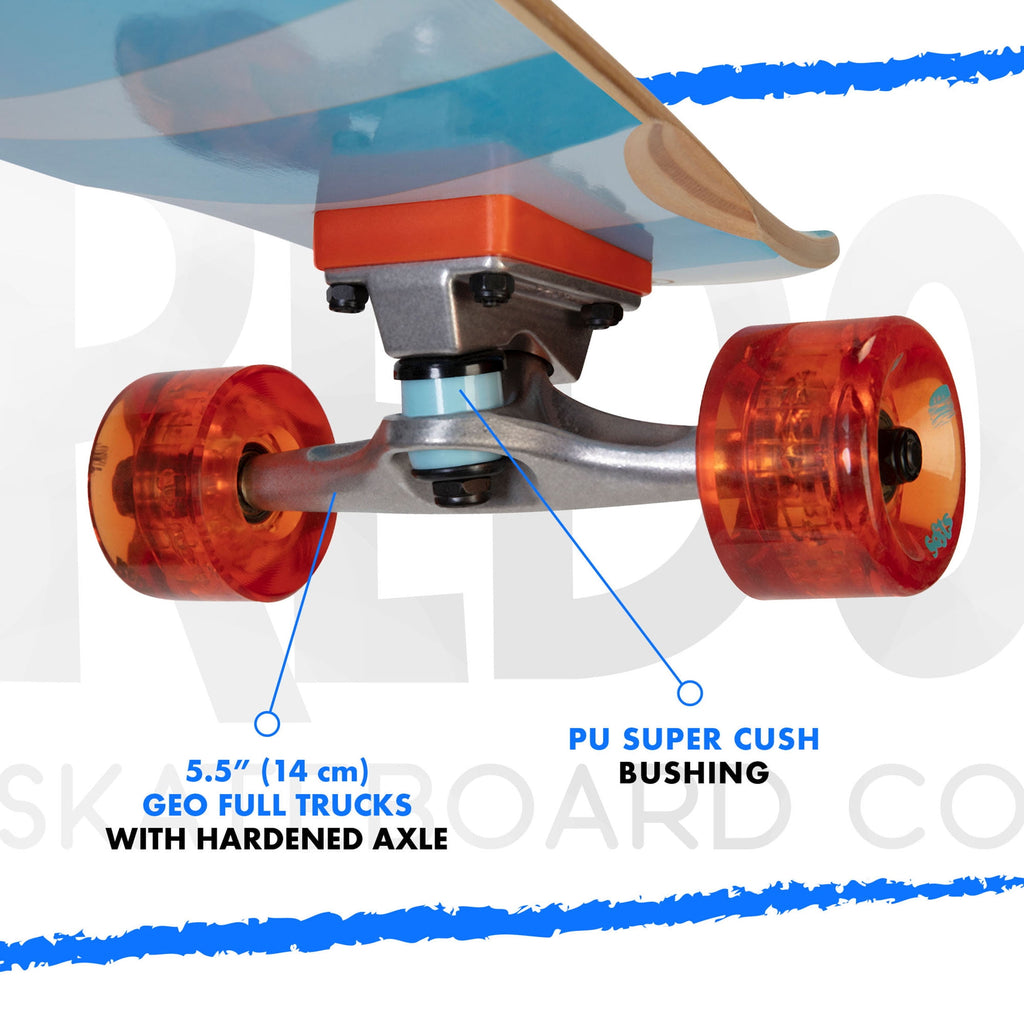 ReDo Skateboard 34.5" San Diego Umbrella Longboard for Boys Girls Kids Adults