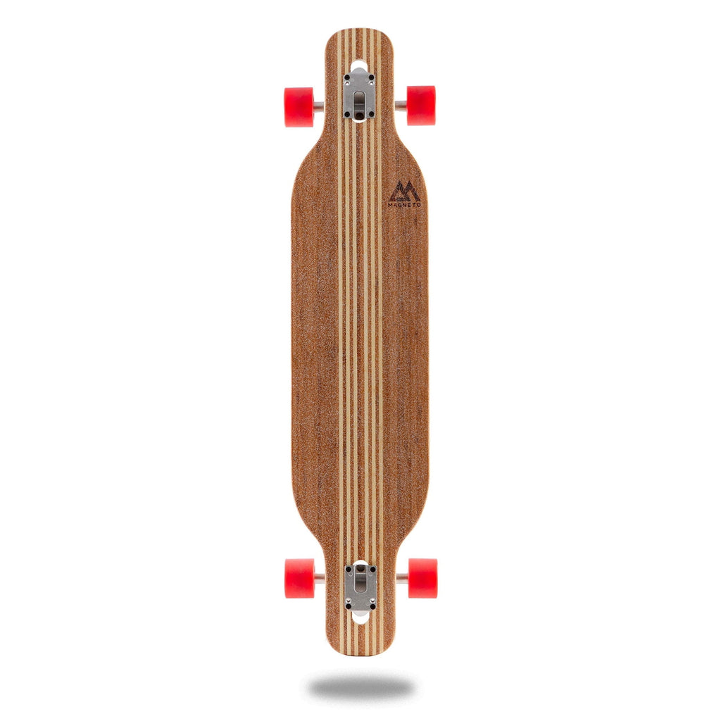 Magneto Longboard Cruiser Skateboard - 70mm 78A Cruiser Wheels for Smooth Riding - Drop-Through Long Boards Design for Stability - Easy Adjustments with Skate Tool - Brown 42in x 9.5in 8-Ply Maple