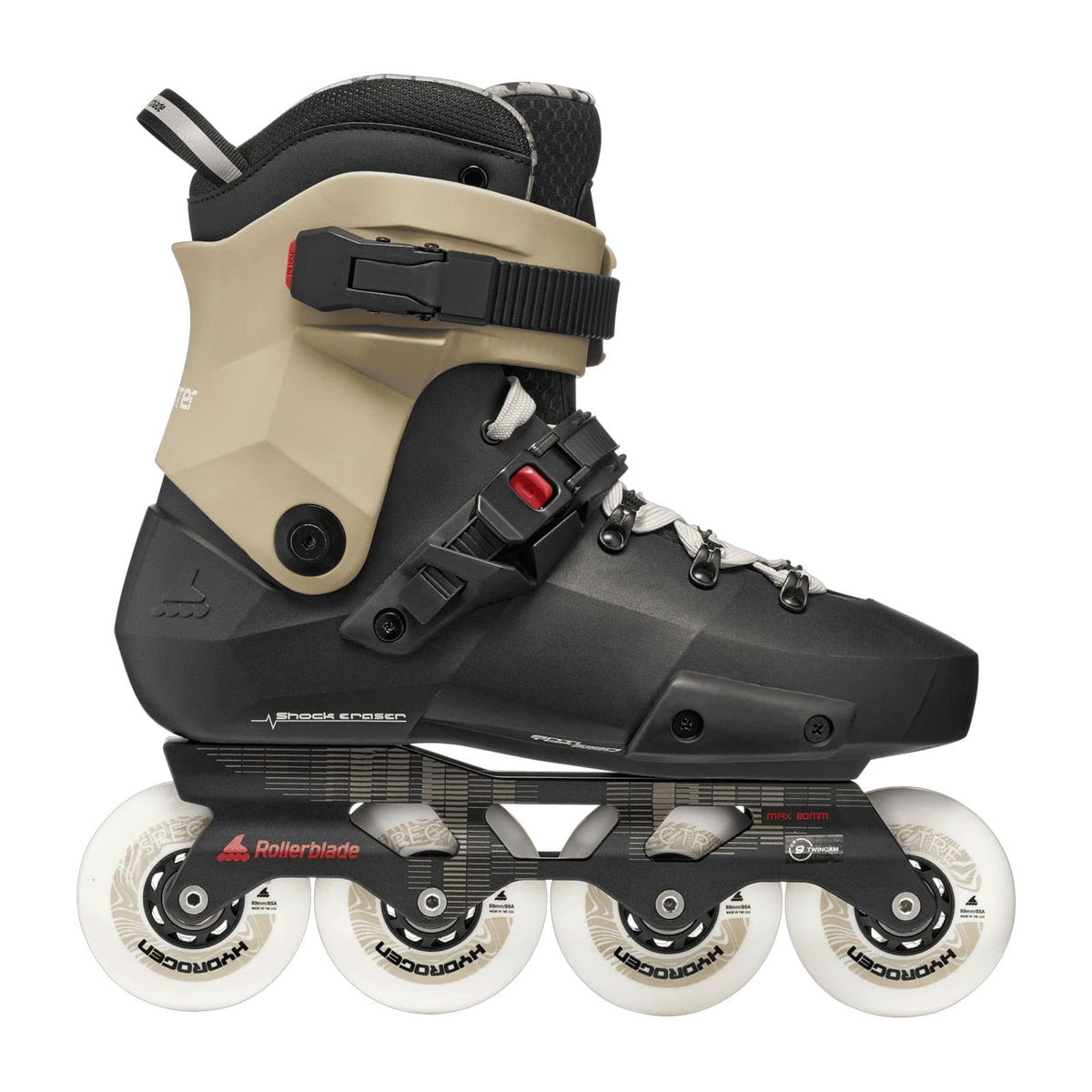 ROLLERBLADE Men's Twister XT Black/Sand/Red Inline Skates, Size: 13/13.5